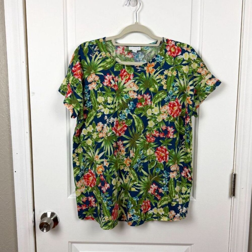 J. Jill Floral Short-Sleeve Top
